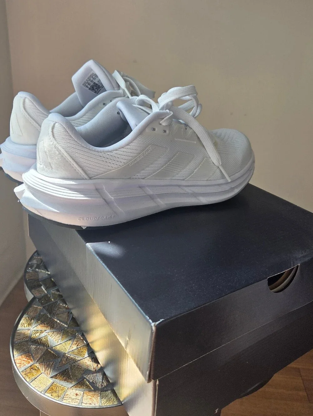 adidas Women's White Lightweight Athletic Running Shoes